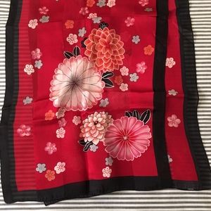 Gorgeous 13" x 55" Floral Silk Scarf